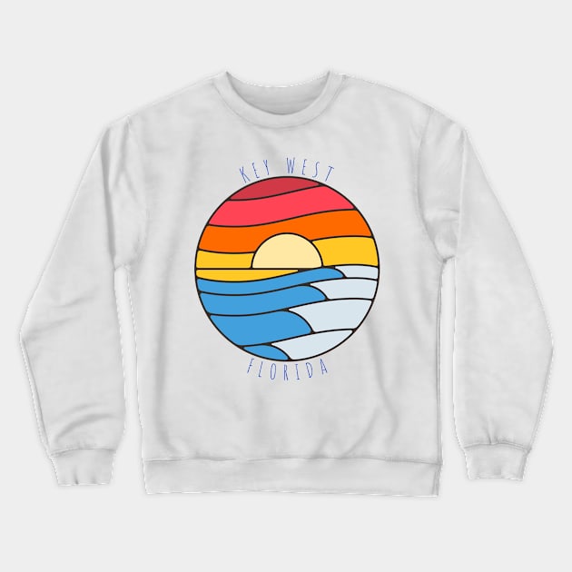 Key West Florida Vintage Beach Style Crewneck Sweatshirt by Hashtagified